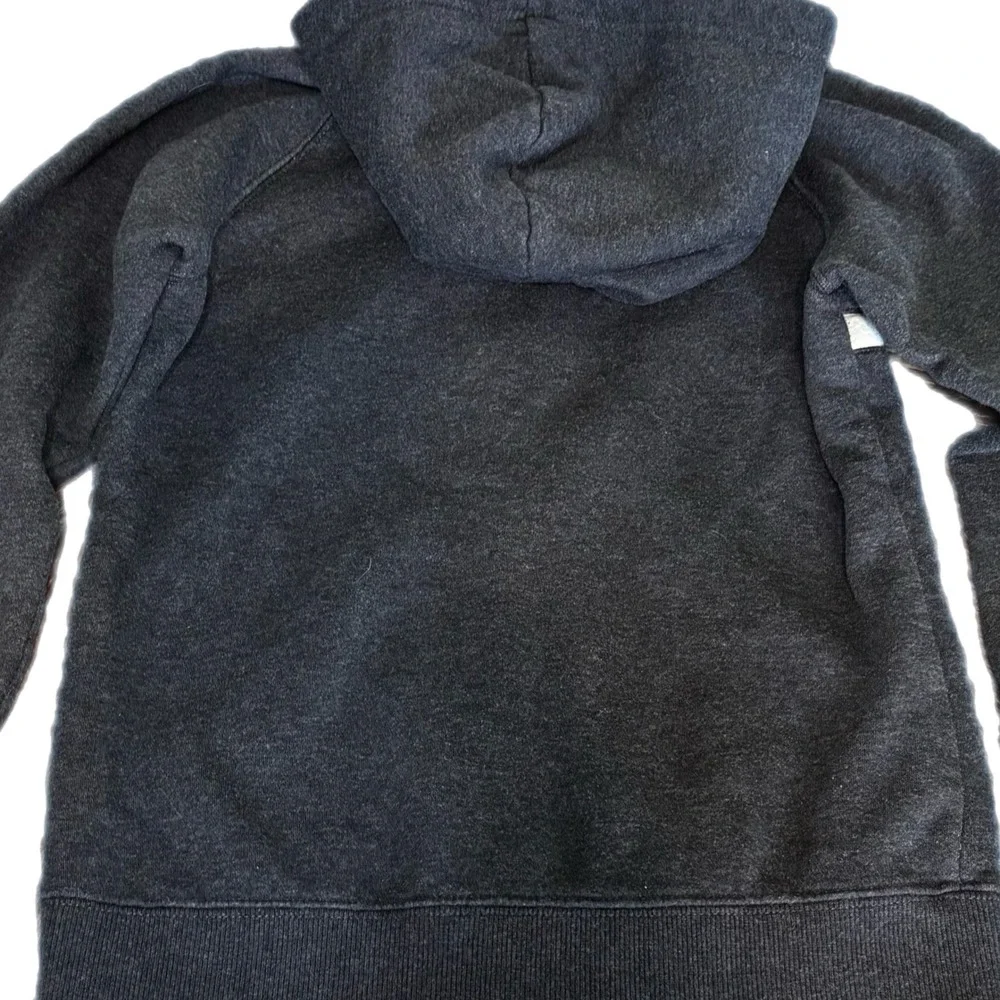 Nike Hoodie Youth Medium 8-10 Gray White Full Zip Y2K Vintage Striped Sportswear